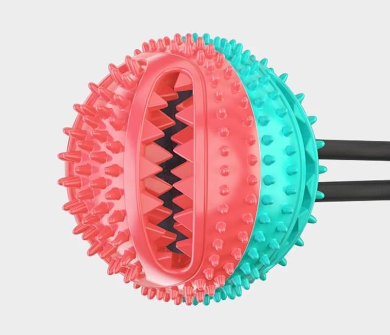 Duże zabawki piłki dla psa z przyssawką i linami – interaktywna zabawka z dzwiękiem do żucia, powolnego karmienia, czyszczenia zębów.